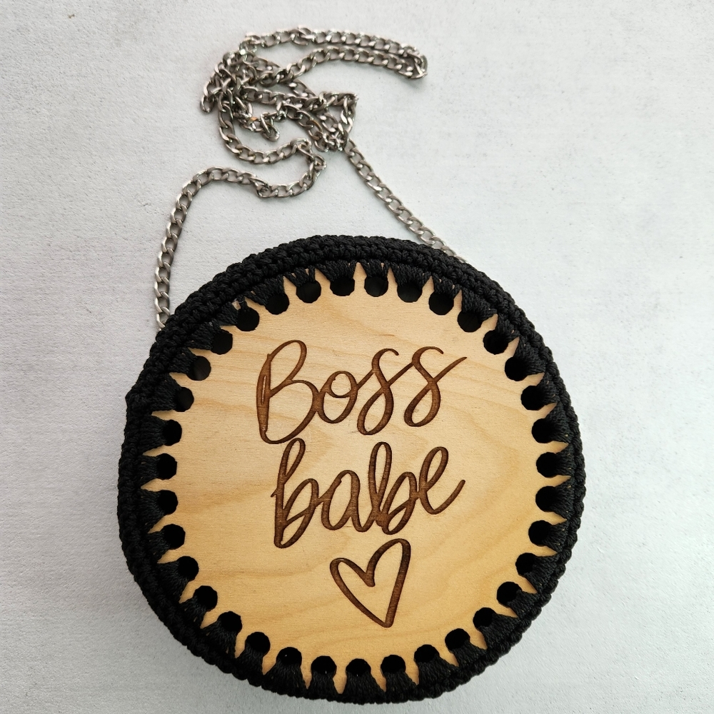 Crochet & Wood Boss Baby Creative Pieces By Ebony Purse OS